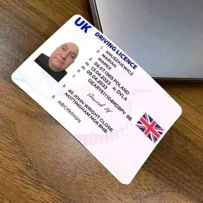 Registered passport ID card, driving license, visa, 